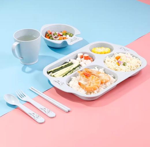 z119  儿童分格快餐盘餐具6件套 商品图1