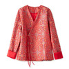 复古国风新中式，女装春季人丝提花缎红色上衣外套WLZD-2403104 商品缩略图4