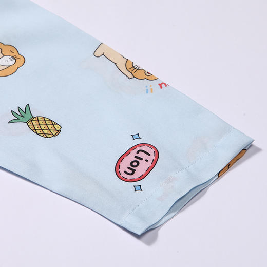 都市丽人眯雅佳生活家居春夏睡衣女童梭织人棉家居服薄款七分袖长裤童装梭织棉套装JH42A4 商品图9