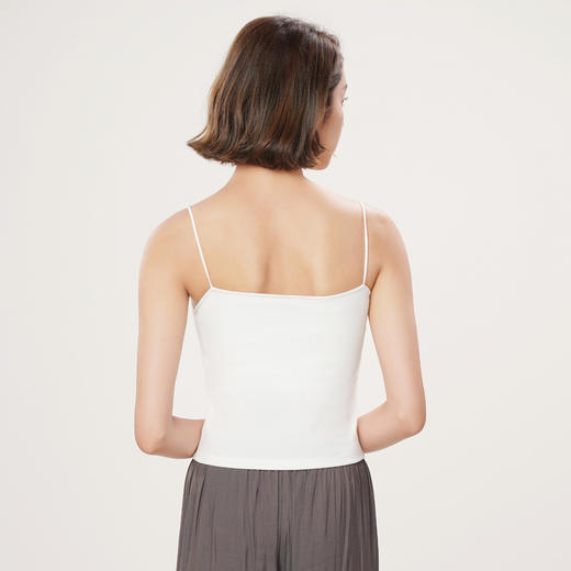 都市丽人吊带背心女罗纹棉背心无尺码固定杯棉质吊带背心无钢圈无排扣LV43A1 商品图3