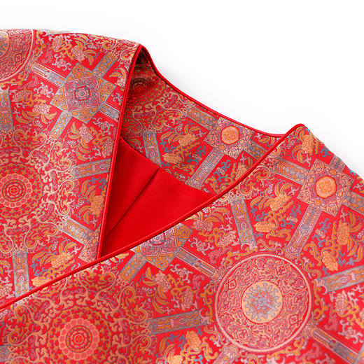 复古国风新中式，女装春季人丝提花缎红色上衣外套WLZD-2403104 商品图2