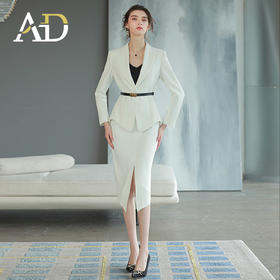 AD高端职业装女套装轻奢名媛范西装套裙收腰显瘦开叉包臀裙工作服