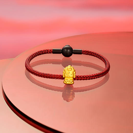 周六福黄金转运珠手链女定价萌佛驾到手绳萌佛驾到系列送女友礼物 商品图2