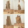OLrain欧芮儿卡其色百褶半身裙女早春2024年新款复古不对称马面裙 商品缩略图2