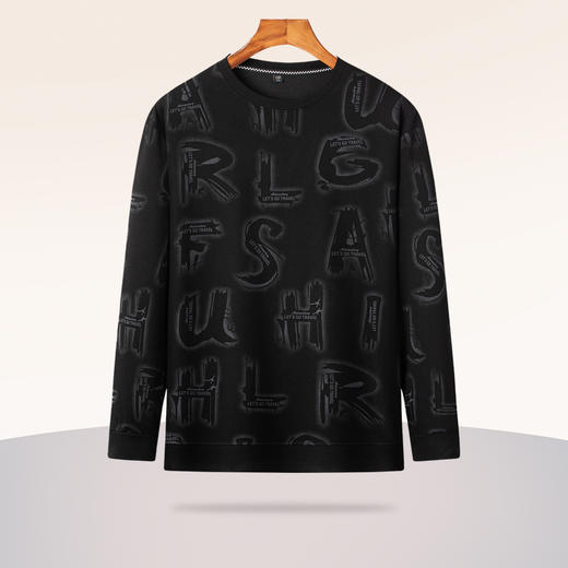 【新款DSZ】大依优型大码长袖卫衣加肥加大肥佬休闲商务宽松透气上衣打底T恤 商品图1