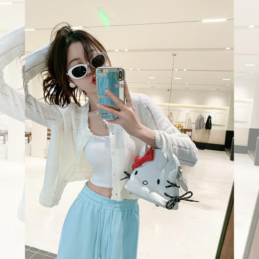 <曾小咸推荐> 【软糖女孩】4色镂空针织开衫 商品图1