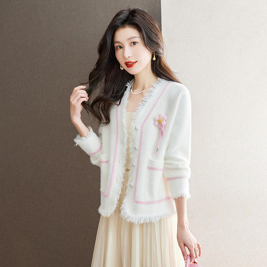 小香风外套，女春装新款女装外搭短款上衣流苏外衣开衫春秋披肩CC-MY-1081 商品图2