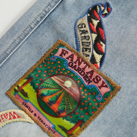 谜底绣花牛仔裤女2024夏季新款复古高腰宽松萝卜九分裤246MK7058 商品图3