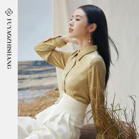 扶摇 新中式改良提花国风通勤衬衫上衣日常百搭汉元素上衣