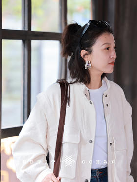 杏仁豆腐 100%纯棉可拆卸两穿春季工装马甲/夹克外套