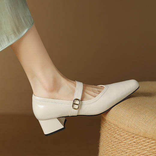 【预售5天】春夏新款，粗跟里外全真皮单鞋LD&6715 商品图2