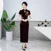 新款改良丝绒旗袍长款气质HYX-23-7806 商品缩略图7