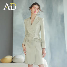 AD职业装气质女神范连衣裙女收腰高级白领上班族正装长袖西服裙秋