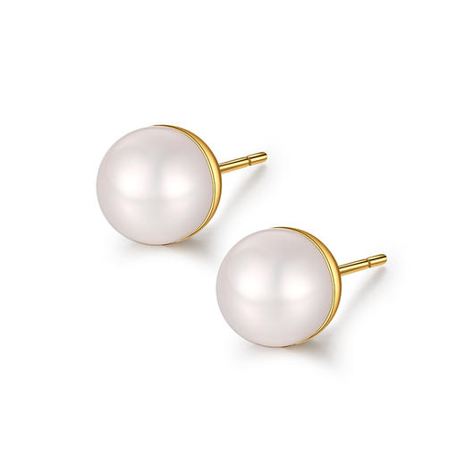 18k金淡水珍珠耳钉 商品图4