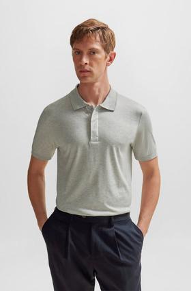 HUGO BOSS POLO男  50507769-041 银色.50%棉50%桑蚕丝(配料除外)

