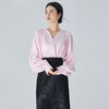 扶摇 改良版汉服衬衣长袖上衣日系新中式国风粉色真丝衬衫女 商品缩略图1