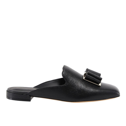 FERRAGAMO 菲拉格慕 女士经典蝴蝶结皮鞋 黑色 733756 商品图0