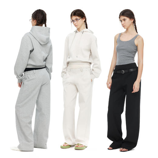 NUTH双腰头拼接设计感宽松显瘦直筒休闲卫裤 商品图3