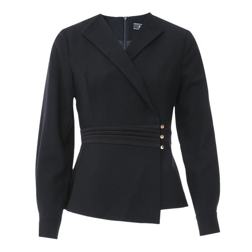 EITIE爱特爱冬季新款时尚干练通勤百搭显瘦翻领上衣女7213904 商品图5