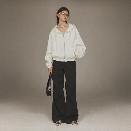 NUTH复古做旧纹理设计感宽松直筒显瘦休闲工装裤女 商品图4