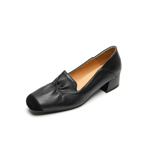 【预售5天】新款百搭，头层羊皮拼色粗跟单鞋YCJX&2822 商品图12