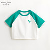 马克珍妮男童小恐龙撞色插肩袖短袖T恤儿童纯棉上衣夏装240579 商品缩略图1