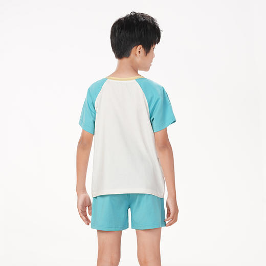 都市丽人眯雅佳生活家居春夏睡衣男女童32支纯棉单面家居服薄款短袖短裤童装棉质套装JH42A7 商品图6