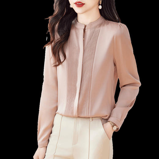 重磅真丝衬衫V领高端早春纯色LS-9505 商品图4