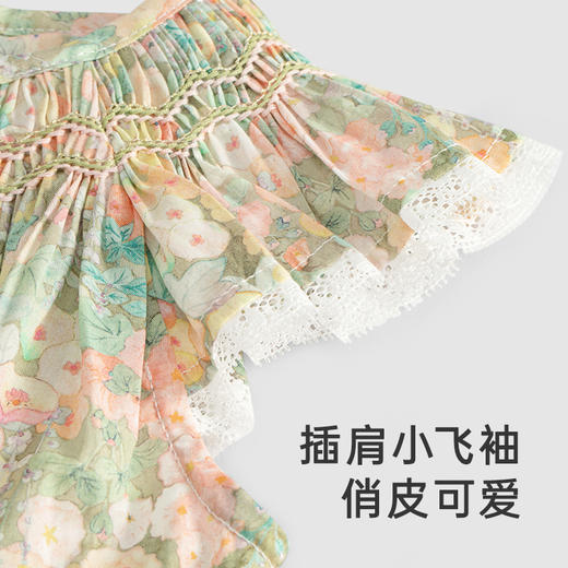 【高定系列】英氏纯棉连体衣可爱新生儿衣服女宝夏季爬服2024新款 商品图3