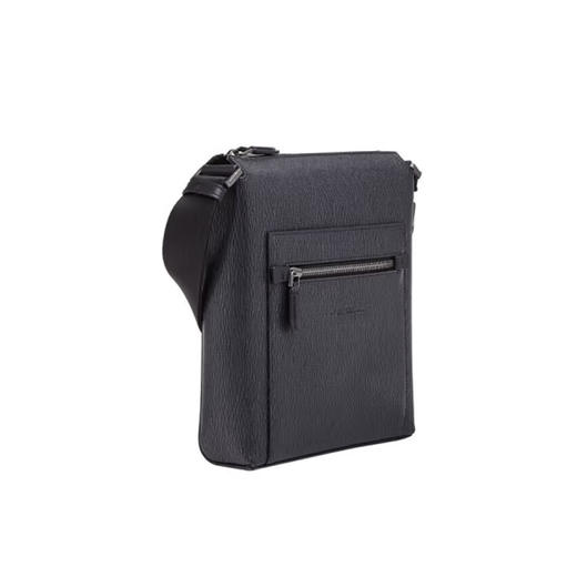 FERRAGAMO 菲拉格慕 男士锤纹小牛皮字母徽标压花单肩包 黑色 24 A516 0732518 商品图1