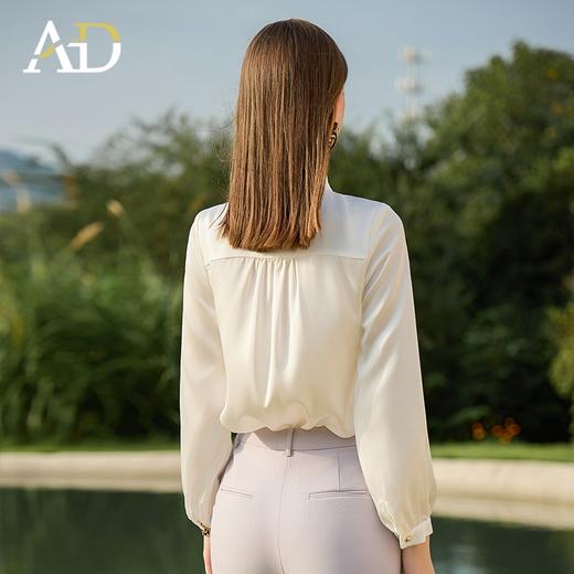 别致漂亮衬衫内搭蝴蝶结长袖衬衣高级感珠光白色上衣 商品图4