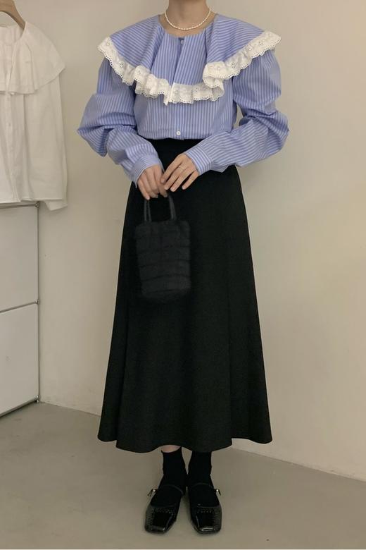 Stay2Weeks ins风娃娃领撞色条纹衬衫 17265 商品图3