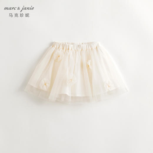 马克珍妮女童立体花朵网纱短裙半身裙儿童裙子2024夏装新款240635 商品图1