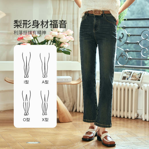 OLrain欧芮儿复古蓝牛仔裤女早春2024年新款时尚宽松九分烟管裤 商品图1