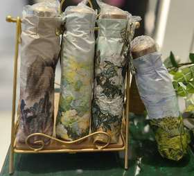 优品堂【如花如歌6】加大、超轻、金骨、黑胶、五折手机大小太阳伞