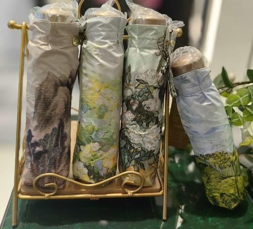 优品堂【如花如歌6】加大、超轻、金骨、黑胶、五折手机大小太阳伞 商品图0