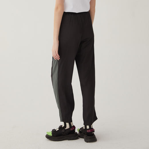 谜底雪纺直筒裤长裤女2024夏款时尚拼色轻薄亲肤休闲裤246MK7020 商品图2
