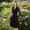 AD新中式连衣裙女遮肉显瘦接拼西服裙子正式场合国风长袖裙子春季 商品缩略图1