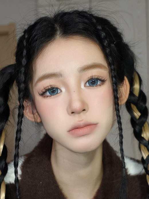 【大直径】PFGIRLCON-蓝莓气泡-14.5mm【半年抛 0-800度 含有525/575】着色13.9mm 商品图3