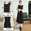 OLrain欧芮儿法式黑色连衣裙女早春2024年新款气质显瘦假两件裙子 商品缩略图3