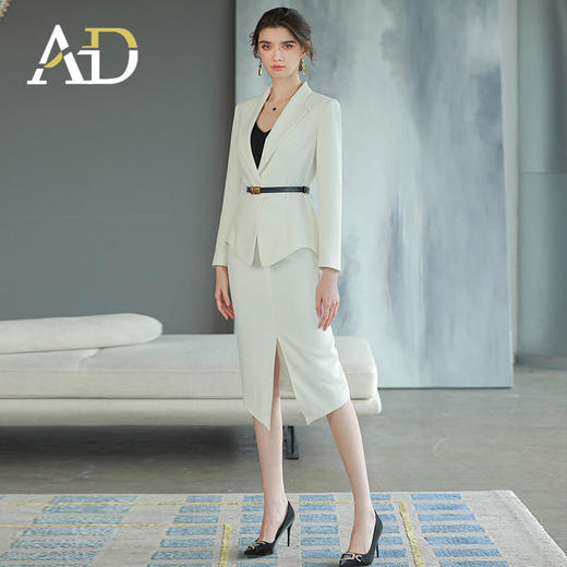 AD高端职业装女套装轻奢名媛范西装套裙收腰显瘦开叉包臀裙工作服 商品图1