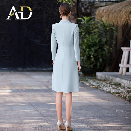 长袖连衣裙女正式场合职业西装裙中长款主持人正装 商品图4