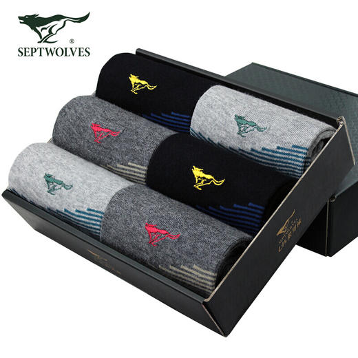 七匹狼基础商务男袜六双装90826 商品图0