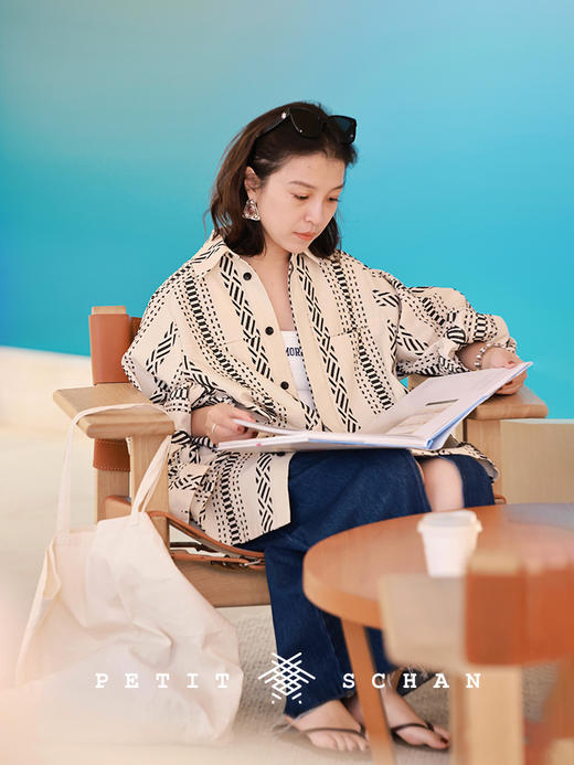 PETIT SCHAN小闪 CLO#442 nomad 恋旅者 意大利进口提花波西米亚风插肩袖衬衫/复古萝卜裤 商品图5