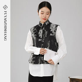 扶摇 中式马甲背心女春秋外搭黑色小坎肩国风高级感无袖外套