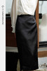 扶摇 新中式半身裙女高腰a字国风盘扣天丝黑色裙开叉中长裙 商品缩略图5