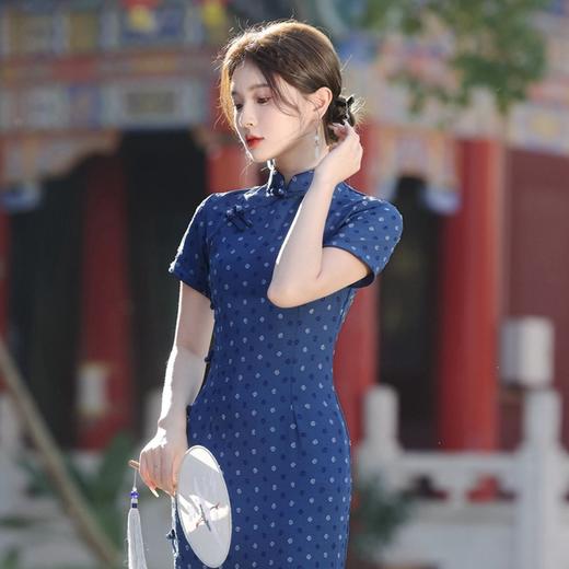 温婉复古民国风素雅旗袍，年轻款少女改良连衣裙YG-2351 商品图3