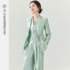 扶摇 中国风盘扣绿色西装外套两件套女春高级感休闲时尚套装 商品缩略图0