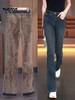 TZF-微喇牛仔裤加绒加厚新款高腰显瘦显高弹力修身女士喇叭裤子 商品缩略图6