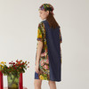谜底牛仔拼接连衣裙短袖2024夏新款复古原创印花中长裙246ML7032 商品缩略图2